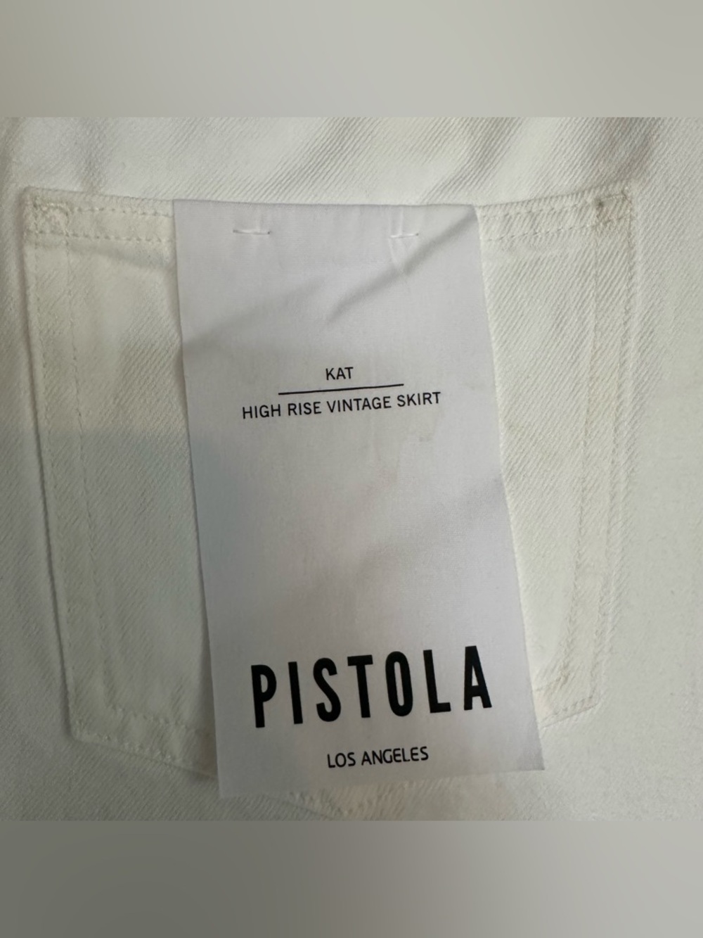 Pistola Kat High Rise Vintage Denim Mini Skirt White Size 26 NWT - Picture 7 of 8